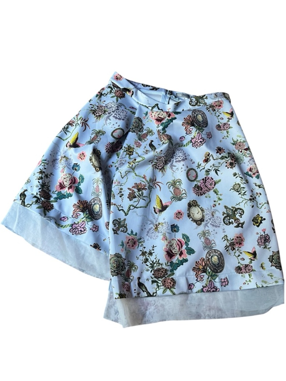 ASOS Floral Assymetrical Skirt in Light Blue